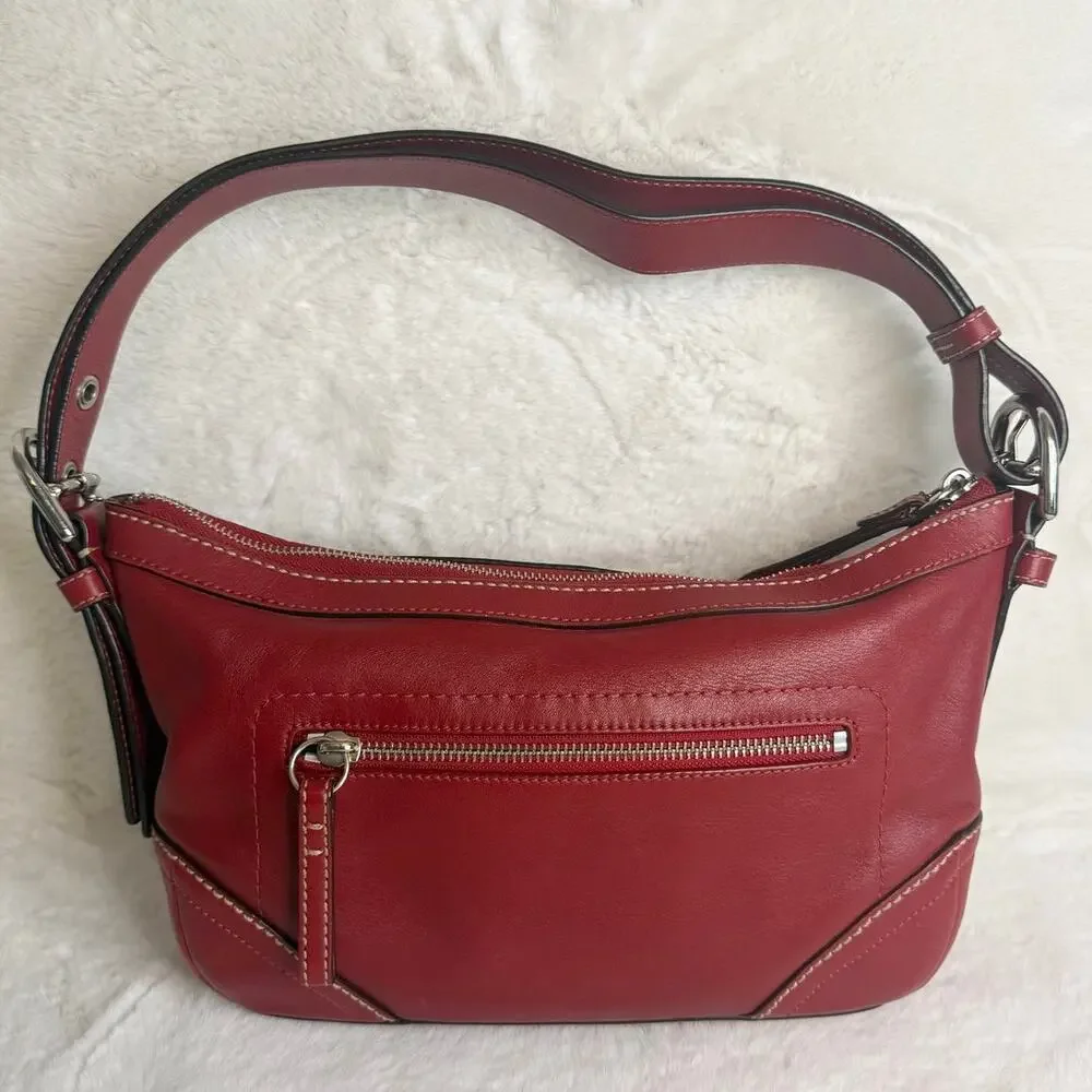 y2k Coach Red Convertible F12322 Hobo Shoulder Bag Crossbody